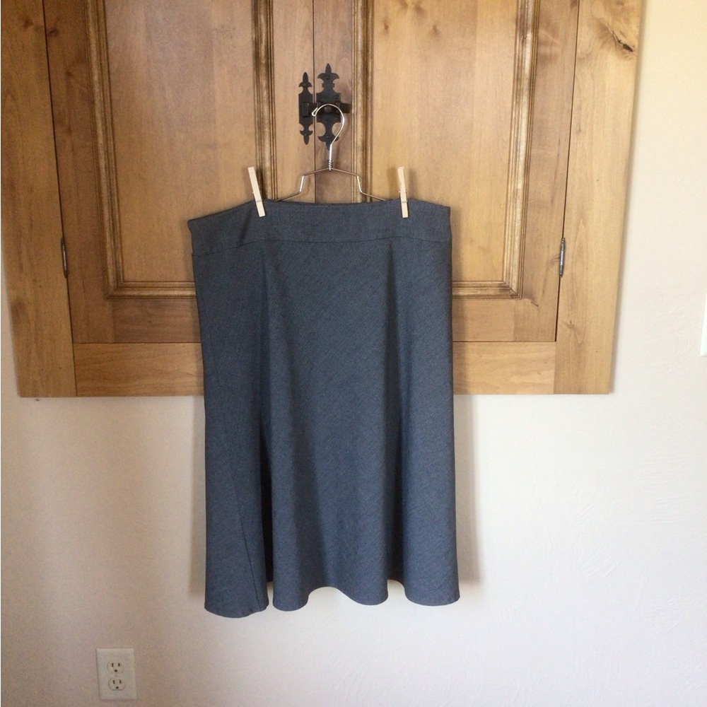 Tribal Gray Midi A-Line Pleated Skirt